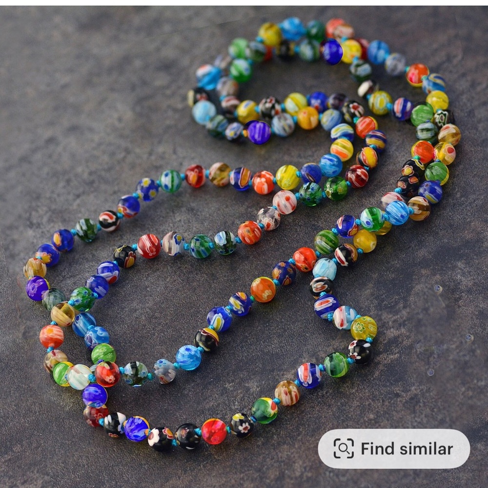 Homemade glass beaded necklace/purse charm